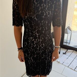 Elegant Navy blue Lace Dress